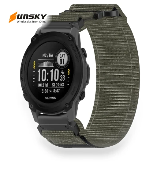 Nylon Hook And Loop Fastener Watch Band — Watch Straps & Bands, Garmin