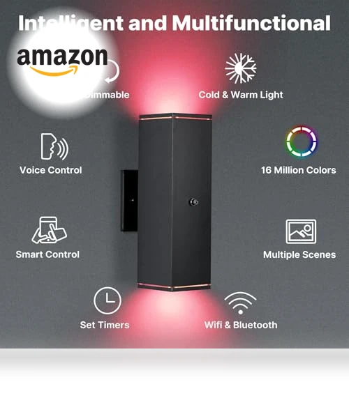Outdoor Wall Lights 2 Pack — Garden Illumination, futxnziey