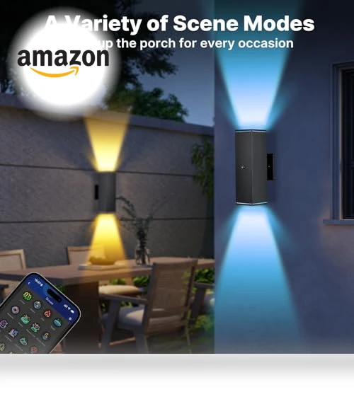 Outdoor Wall Lights 2 Pack — Garden Illumination, futxnziey