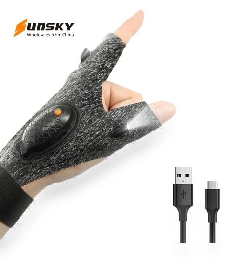 Rechargeable LED Light Gloves — Reflective Gear