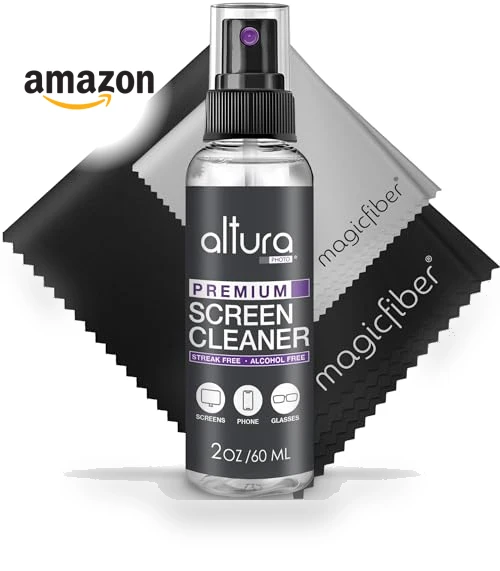 Screen Cleaner Spray & Wipe Kit — Drying Pads, Altura Photo