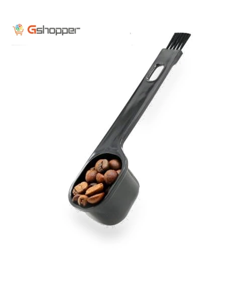 Semi-automatic Coffee Machine Cleaning Brush with Coffee Bean Spoon — Cleaning Products