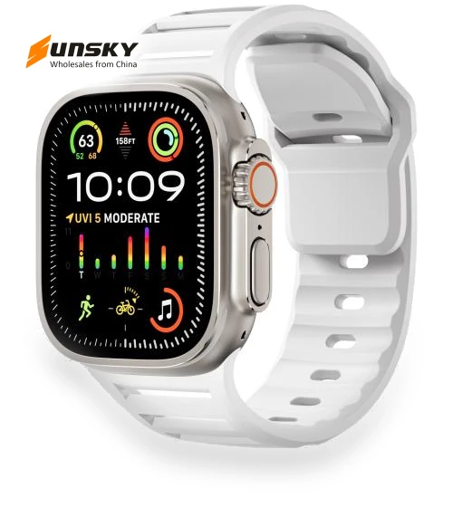 Single Nail Dual-Color Multi-hole Silicone Watch Band — Girls' Watch Straps