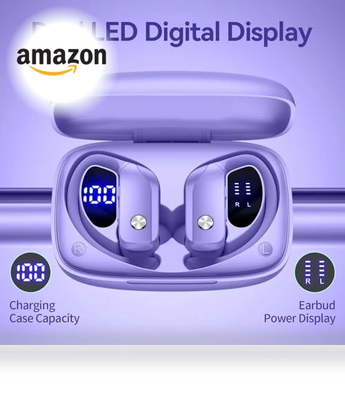 Wireless Earbuds with LED Display — In-Ear Headphones, BMANI
