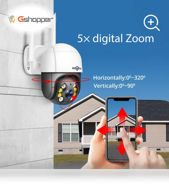 Wireless Speed Dome Camera with Zoom and Audio — Dome Surveillance Cameras, Hiseeu