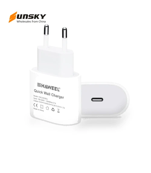 20W Single USB-C / Type-C Interface QC Travel Charger — Chargers, HAWEEL