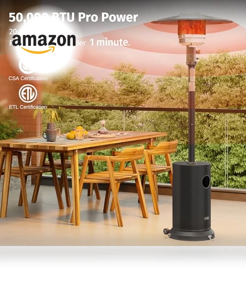 50,000 BTU Patio Heater with Round Table Design — Patio Heaters, EAST OAK