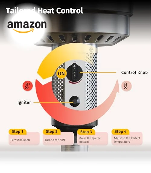 50,000 BTU Patio Heater with Round Table Design — Patio Heaters, EAST OAK