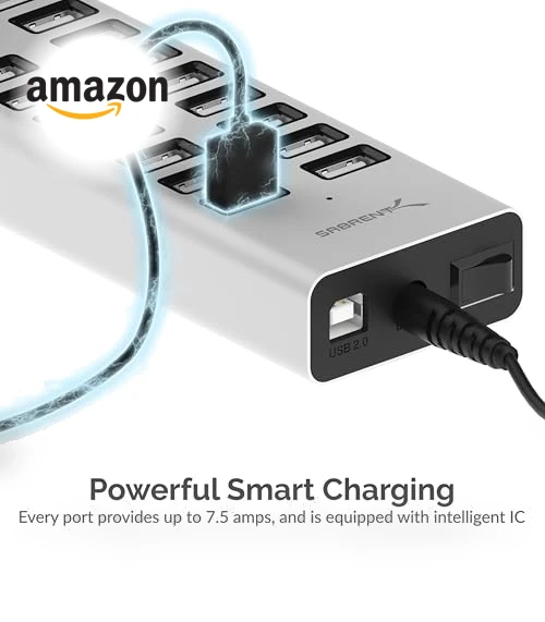 90W 20 Port USB 2.0 Fast Charger — Chargers, SABRENT