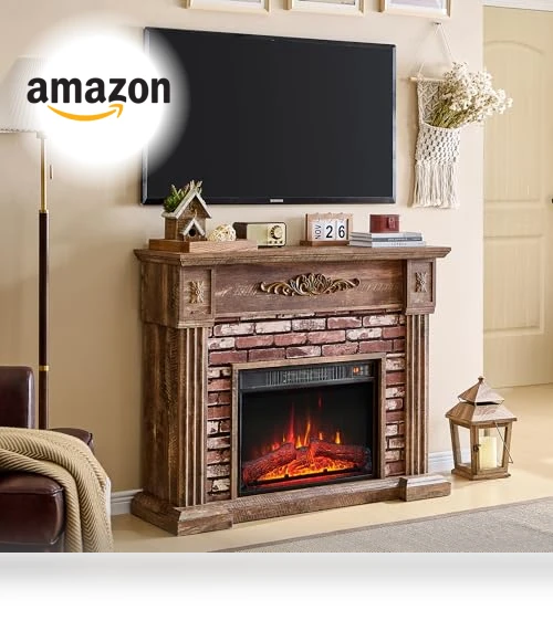 Electric Fireplace with Mantel — Outdoor Fireplaces, Aitjunz