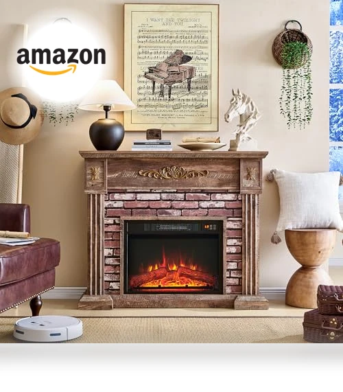 Electric Fireplace with Mantel — Outdoor Fireplaces, Aitjunz