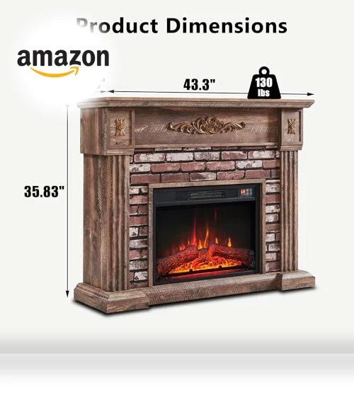 Electric Fireplace with Mantel — Outdoor Fireplaces, Aitjunz
