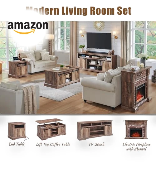 Electric Fireplace with Mantel — Outdoor Fireplaces, Aitjunz