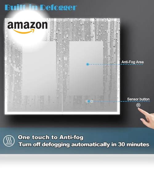 LED Mirror Medicine Cabinet — Shower, Wemin Smart Home