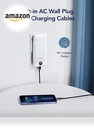 Portable Charger with Built-in Cables and Wall Plug — Charging Solutions, VEGER