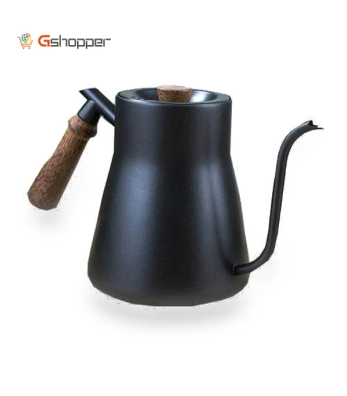 Stainless Steel Coffee Hand Pot with Wooden Handle — Stovetop Moka Pots