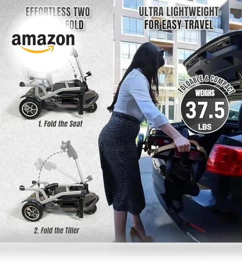 Ultra Lightweight Electric Powered Folding 4 Wheel Mobility Scooter — Mobility Scooters, ZiiROBOT