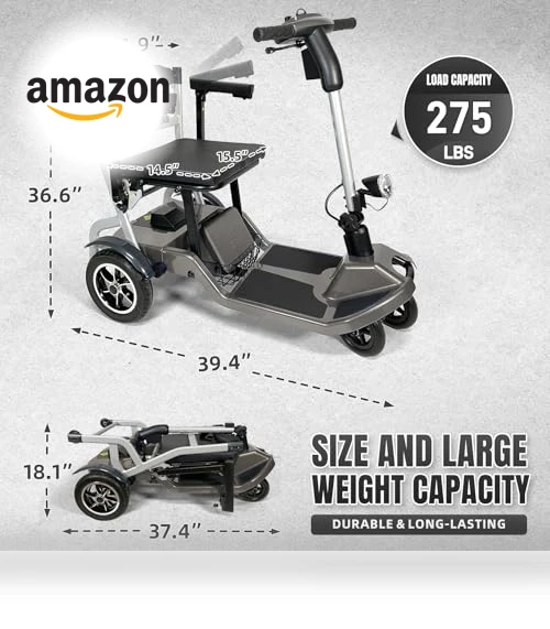Ultra Lightweight Electric Powered Folding 4 Wheel Mobility Scooter — Mobility Scooters, ZiiROBOT