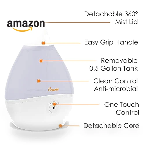 Ultrasonic Small Air Humidifier — Air Moisture Control, Crane