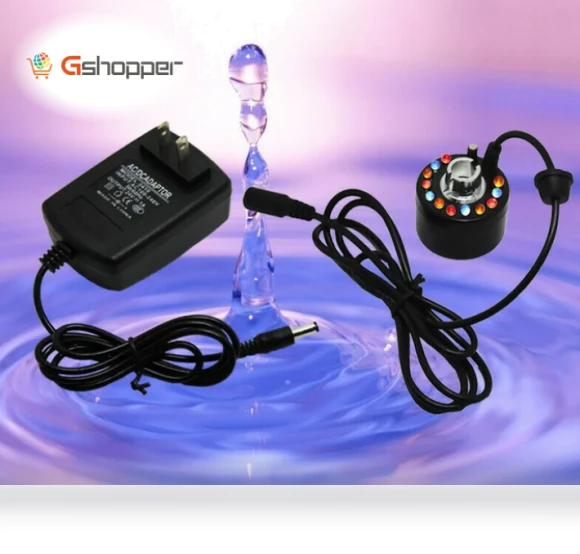 Upgrade 12 LED Light Color Change Ultrasonic Atomizer Water Fountain Pond Fog — Fog Machines
