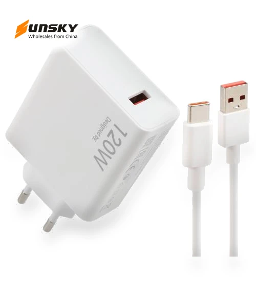 120W USB Fast Charger with 1m USB to Type-C Cable — Cables