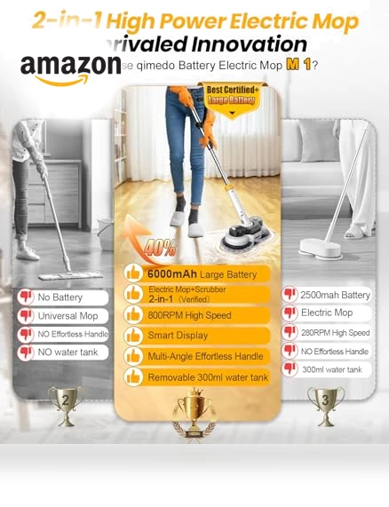 Cordless Electric Mop and Scrubber — Sweepers, qimedo