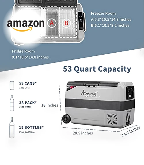 Dual Temperature Control 12 Volt Refrigerator — Mini Fridges, Alpicool