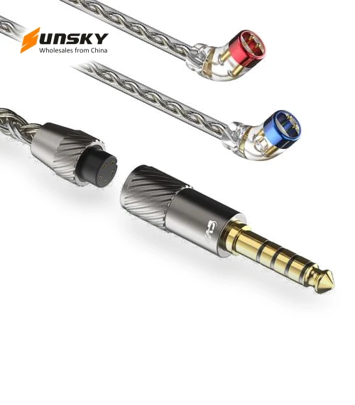 Eight Strands Copper Silver Plated Interchangeable Audio Plugs Headphone Upgrade Cable — Cables, CVJ