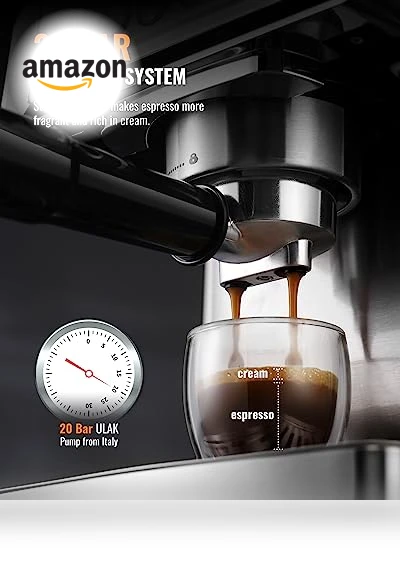 Espresso Machine with Milk Frother Steam Wand — Coffee & Espresso Combos, SHARDOR