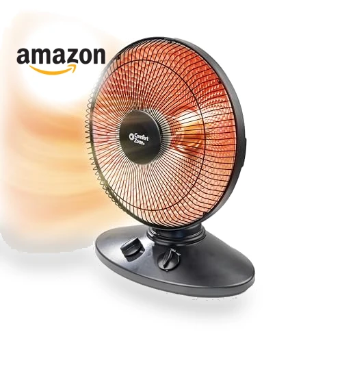 Indoor Dish Space Heater with Oscillation — Portable Heating Solutions, Comfort Zone