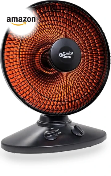 Indoor Dish Space Heater with Oscillation — Portable Heating Solutions, Comfort Zone