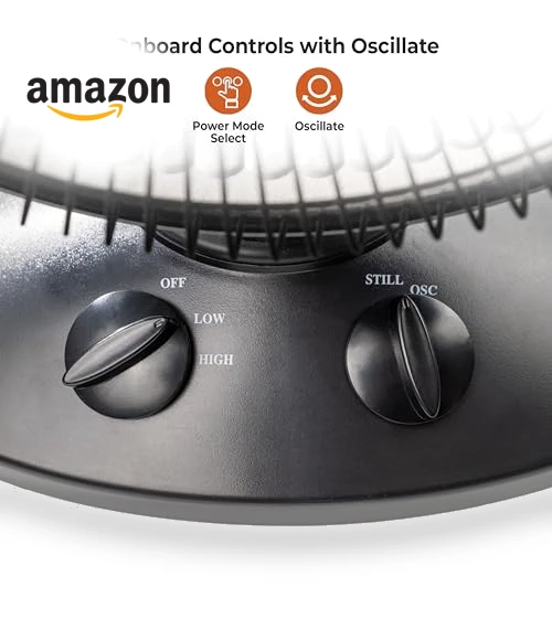 Indoor Dish Space Heater with Oscillation — Portable Heating Solutions, Comfort Zone