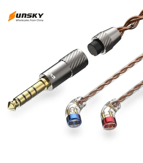Interchangeable Audio Plug Oxygen-Free Copper Headphone Upgrade Cable — Speaker, CVJ