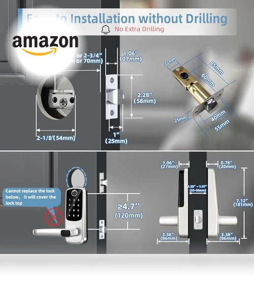 Keyless Entry Door Lock with Keypad and Fingerprint — Accessories, MSR X6