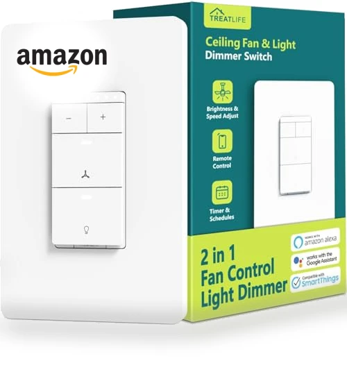 Smart Ceiling Fan Control and Dimmer Light Switch — Ceiling Fan Wall Controls, TREATLIFE