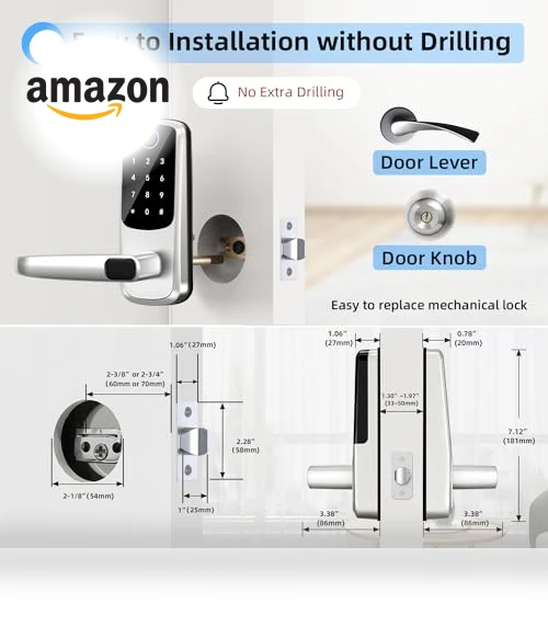 Smart Door Lock with Handle — Smart Home Security, MSR X6