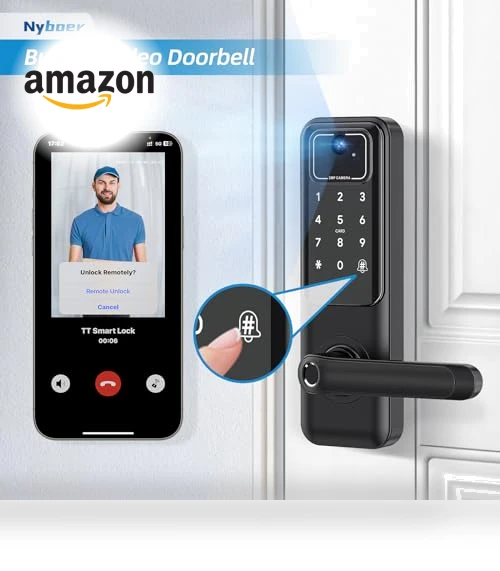 Video Smart Door Lock with Fingerprint — Smart Home Security, Nyboer