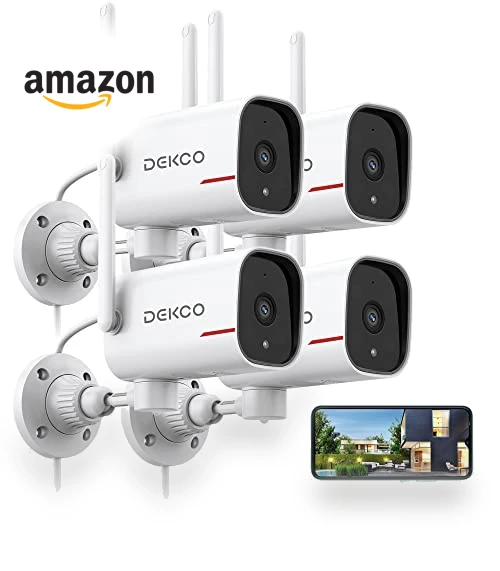 Wired Home Camera Outdoor with 2K Color Night Vision — Smart Home Security, DEKCO