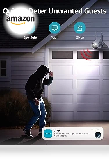 Wired Home Camera Outdoor with 2K Color Night Vision — Smart Home Security, DEKCO