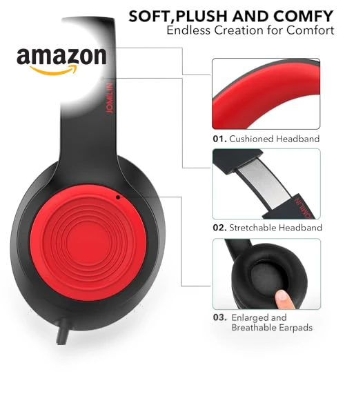 Wired Over-Ear Headphones with Microphone — Over-Ear Headphones, JOMILIN