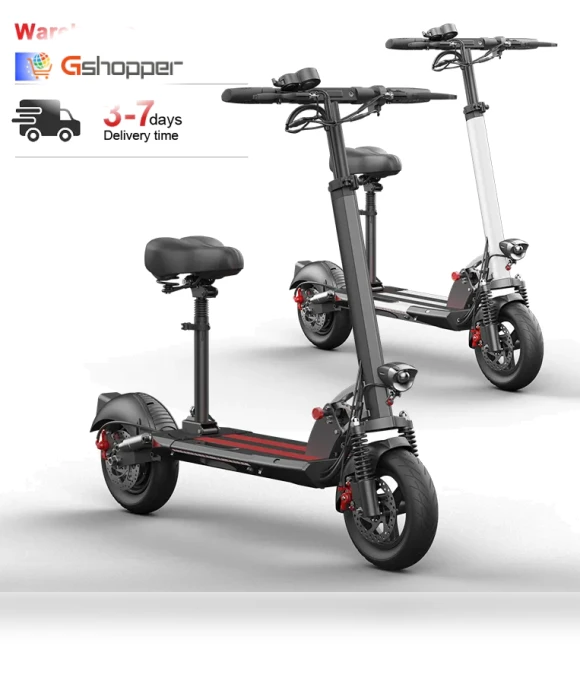 10 inch off-road adult foldable electric scooter with seat — Push Scooters