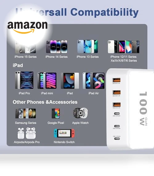100W GaN 6 Port USB C Charging Station — Chargers, Fitquipment
