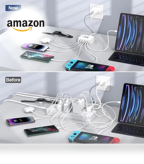 100W GaN 6 Port USB C Charging Station — Chargers, Fitquipment
