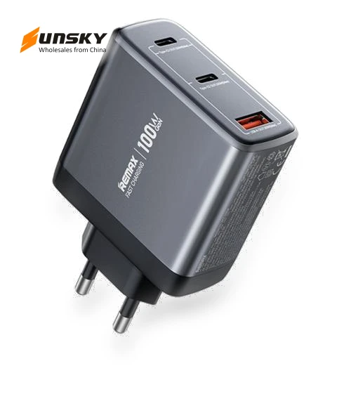 100W USB and Dual Type-C GaN Digital Display Fast Charger — Chargers, REMAX