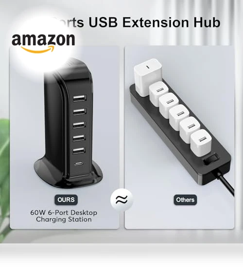 6-Port USB Charger Block with Type C — Chargers, SHENZHEN YIBOYUAN ELECTRONICS CO., LTD.