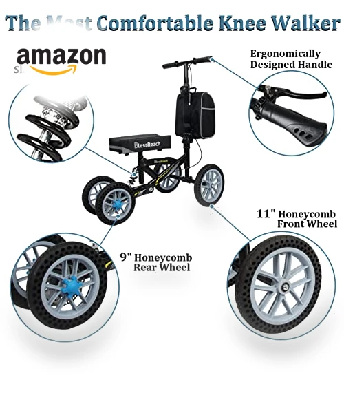 All Terrain Foldable Knee Scooter Walker — Low Strength Tools, BlessReach