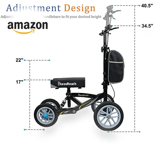 All Terrain Foldable Knee Scooter Walker — Low Strength Tools, BlessReach