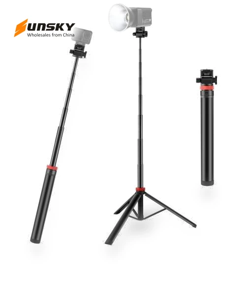 Aluminum Alloy Broadcast Fill Light Bracket Telescopic Tripod — Camera Supports, PULUZ