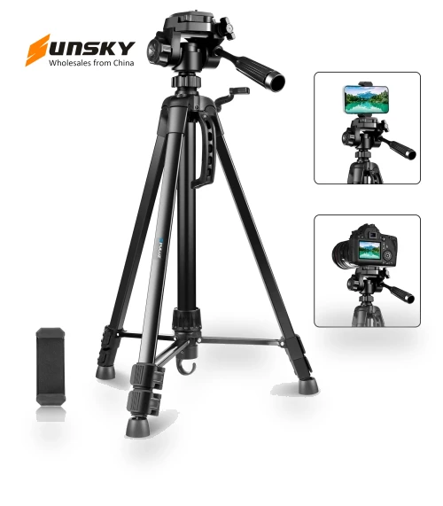 Aluminum Selfie Live Tripod Mount with Three-dimensional Head & Phone Clamp — Tabletop & Travel, PULUZ