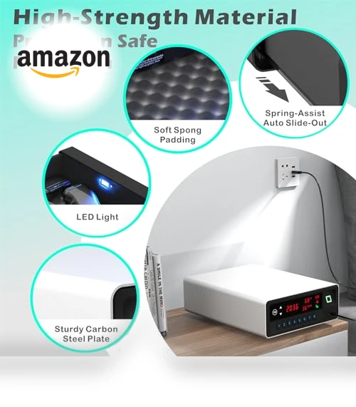 Biometric Pistol Safe with LCD Display — Biometric Security, QINGENO